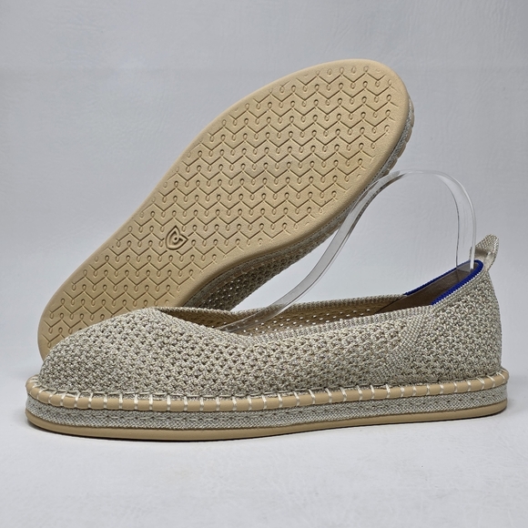 Rothy’s The Espadrille Diamond Metallic Women’s Size 11 Flats New - Picture 1 of 9